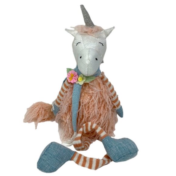 NWT Shabby Chic Unicorn Dangle Leg Shelf Sitter - Picture 1 of 4